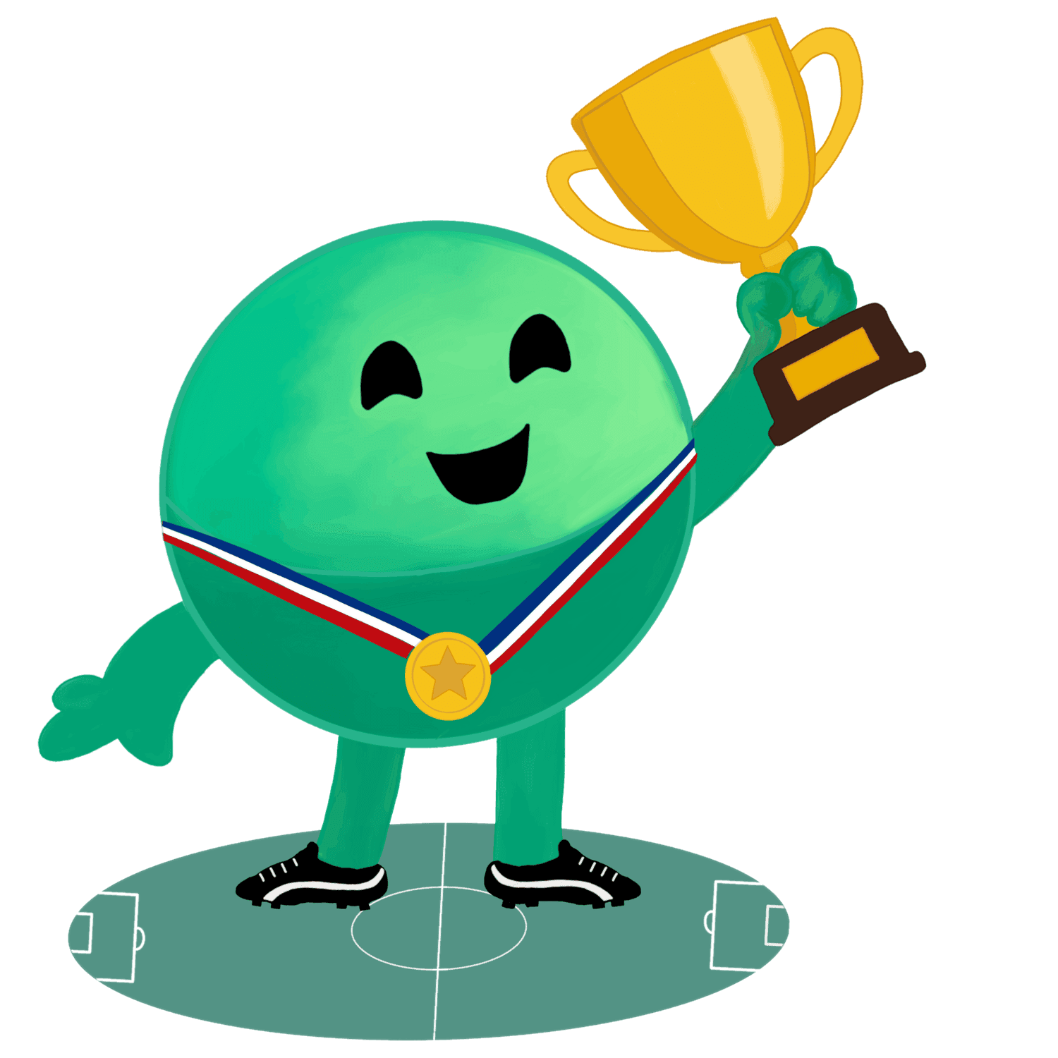 Pling med pokal og medalje