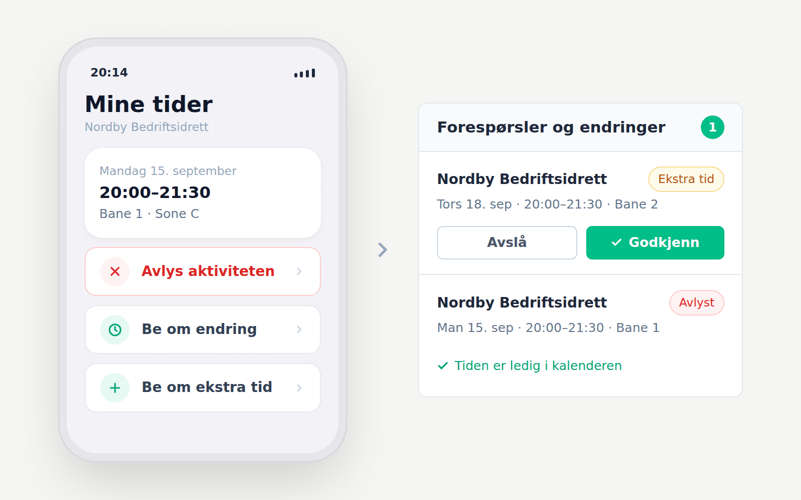 Forespørsel om ledig tid i kalenderen